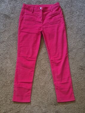 JCREW Crewcuts Bright Pink Girls Cord Slim Pant Sz 14